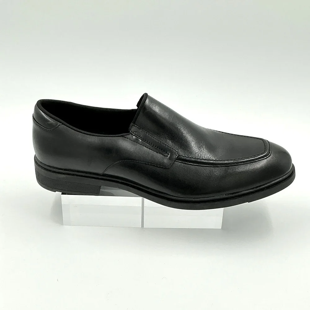 Nordstrom Rack Mens Size 12 Black Leather Slip On Loafers Ortholite